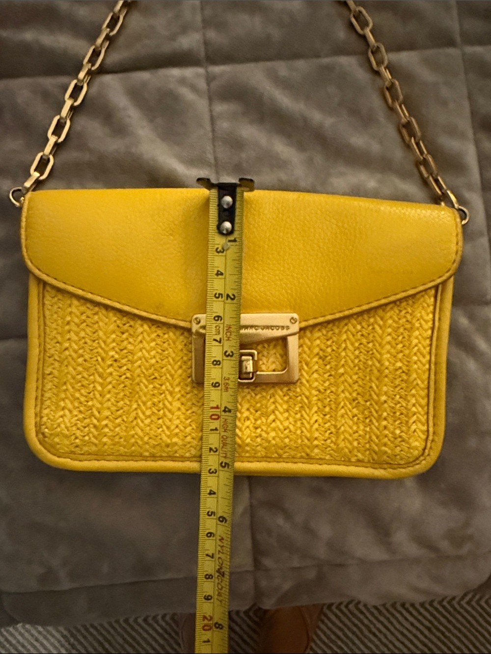 Marc by Marc Jacobs Yellow Woven Leather Crossbody with Gold Hardware - Picture 12 of 14